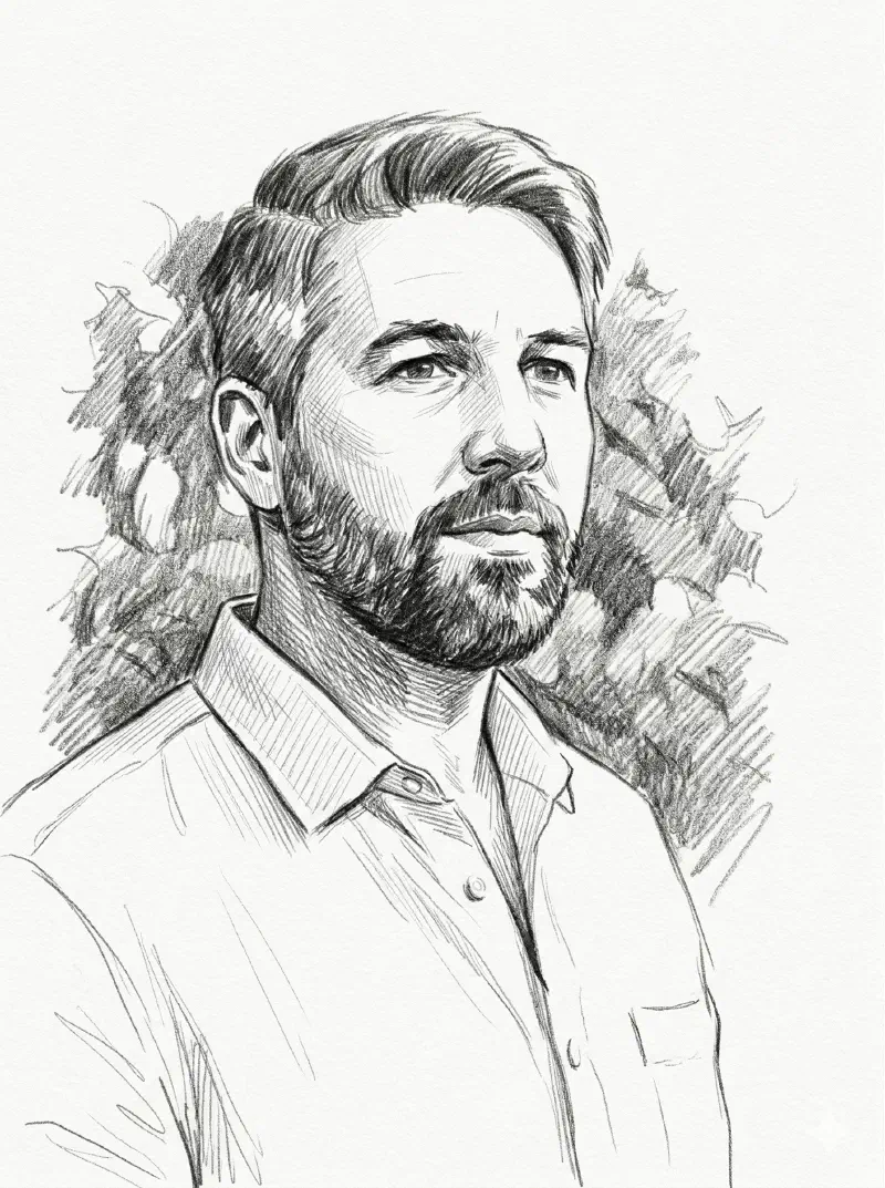 Adrien Poupin Portrait d’Adrien Poupin, esquisse au crayon